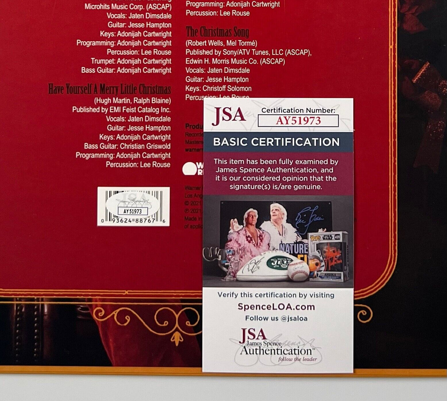 Teddy Swims JSA Autograph Signed Album Vinyl Record Album A Very Teddy Christmas