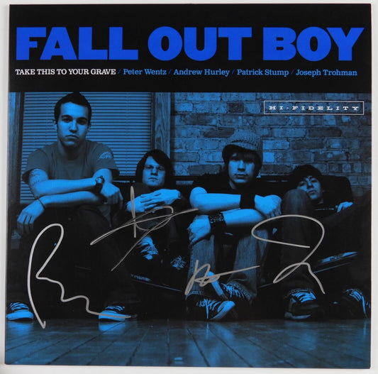 Fall Out Boy  JSA Fully Signed Autograph Album Record Vinyl Take This To Your