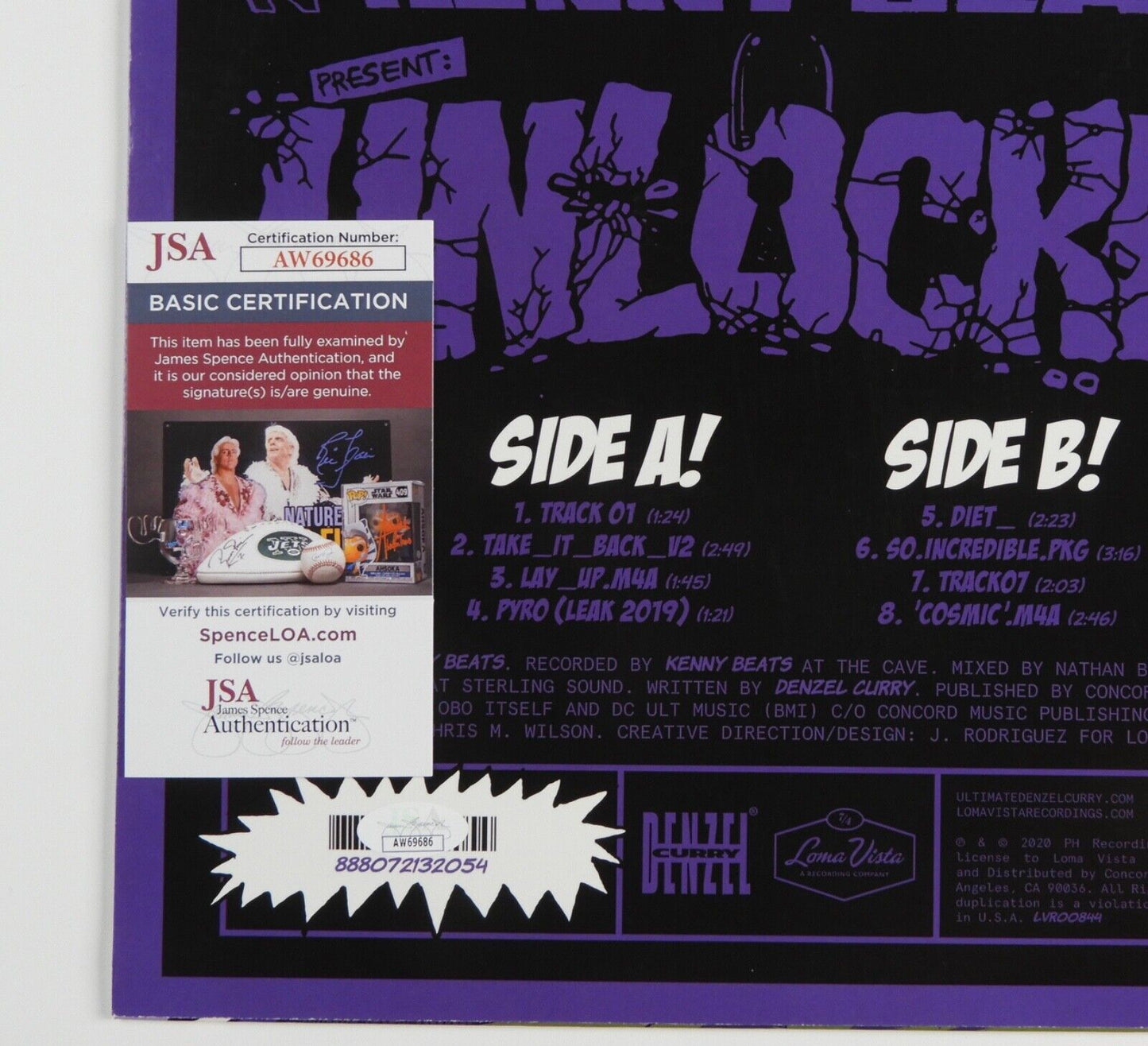 Denzel Curry Unlocked JSA Signed Autograph Album Vinyl Record