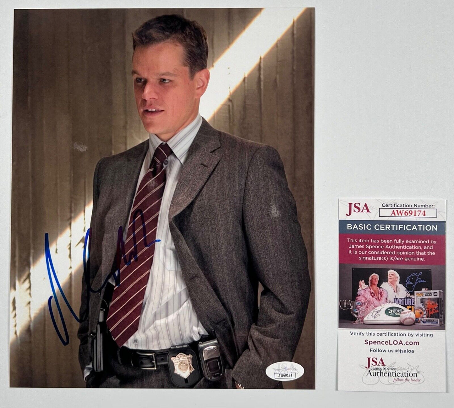 Matt Damon JSA Signed Autograph 8 x 10 photo