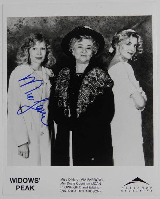 Mia Farrow JSA Autograph Signed 8 x 10 photo Widow's Peak