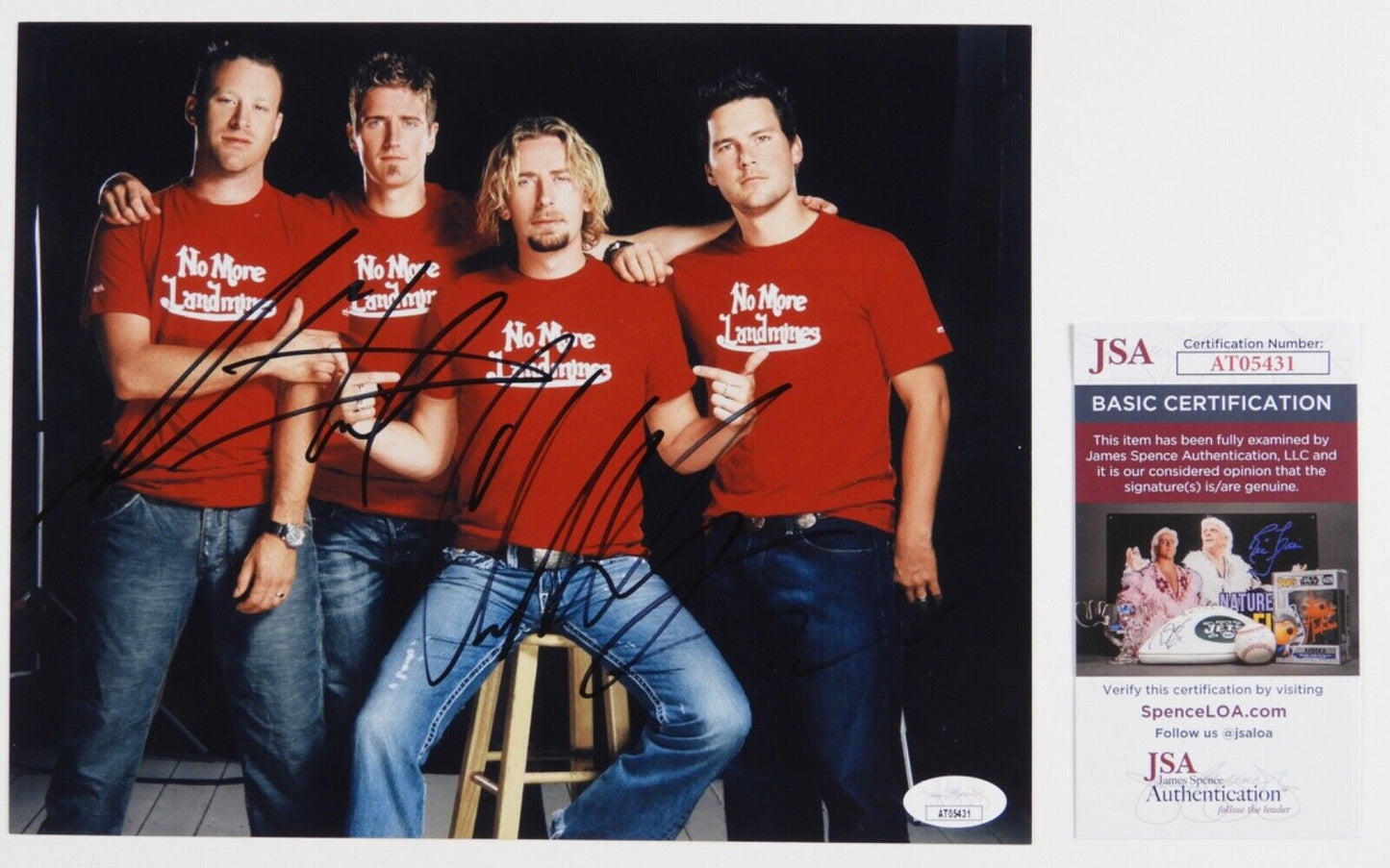 Nickelback Fully Signed Signed JSA Autograph Photo 8 x 10 Chad Kroeger