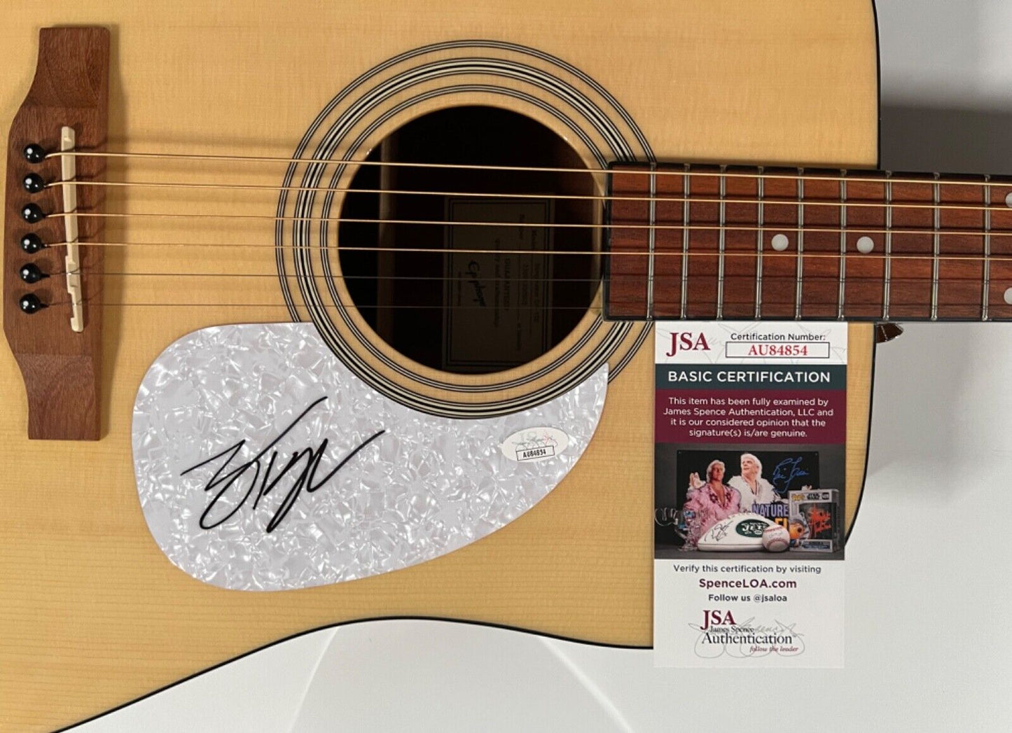 Zach Top JSA Autograph Signed Guitar Epiphone Acoustic