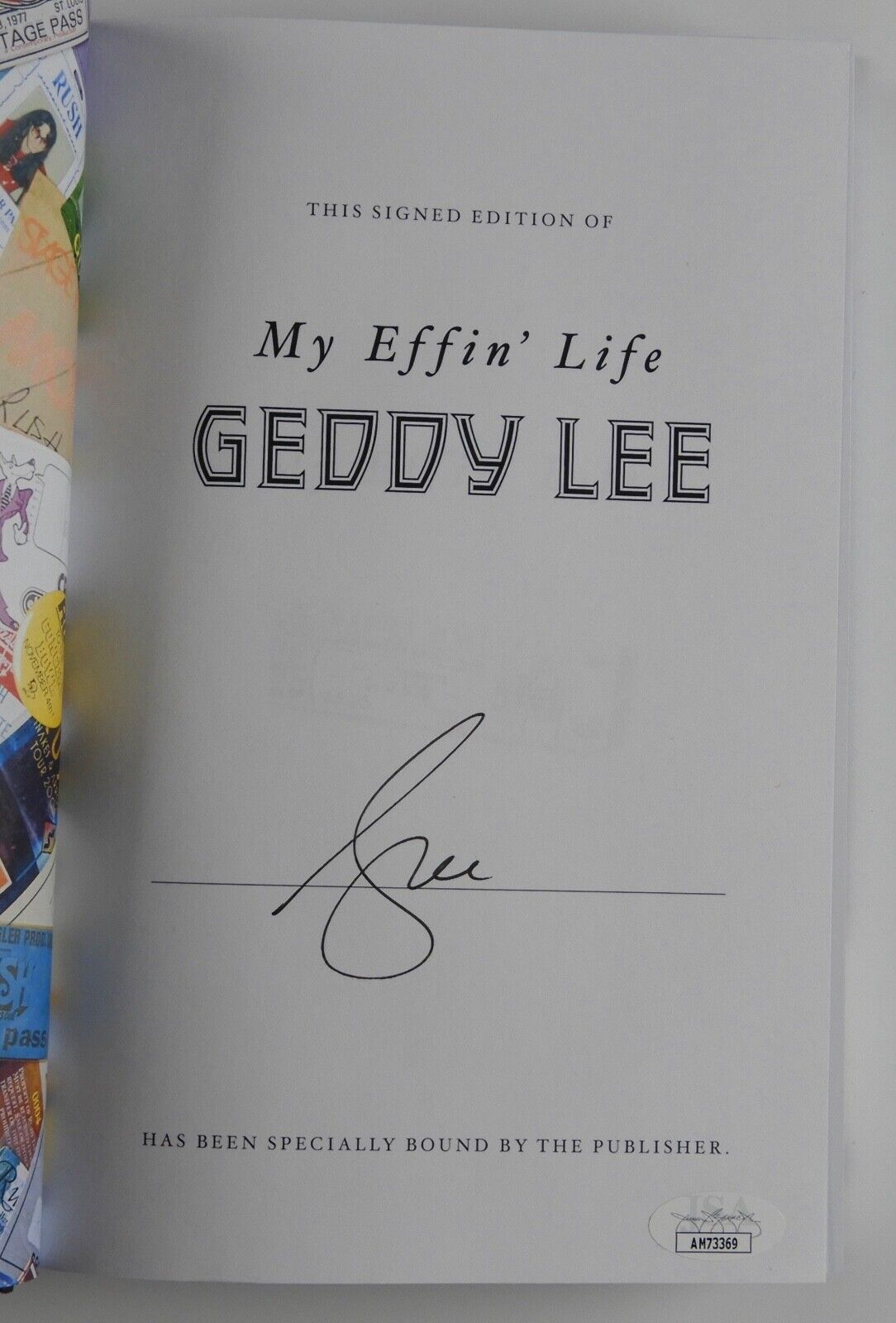 Geddy Lee Rush JSA Autograph Signed Book My Effin' Life