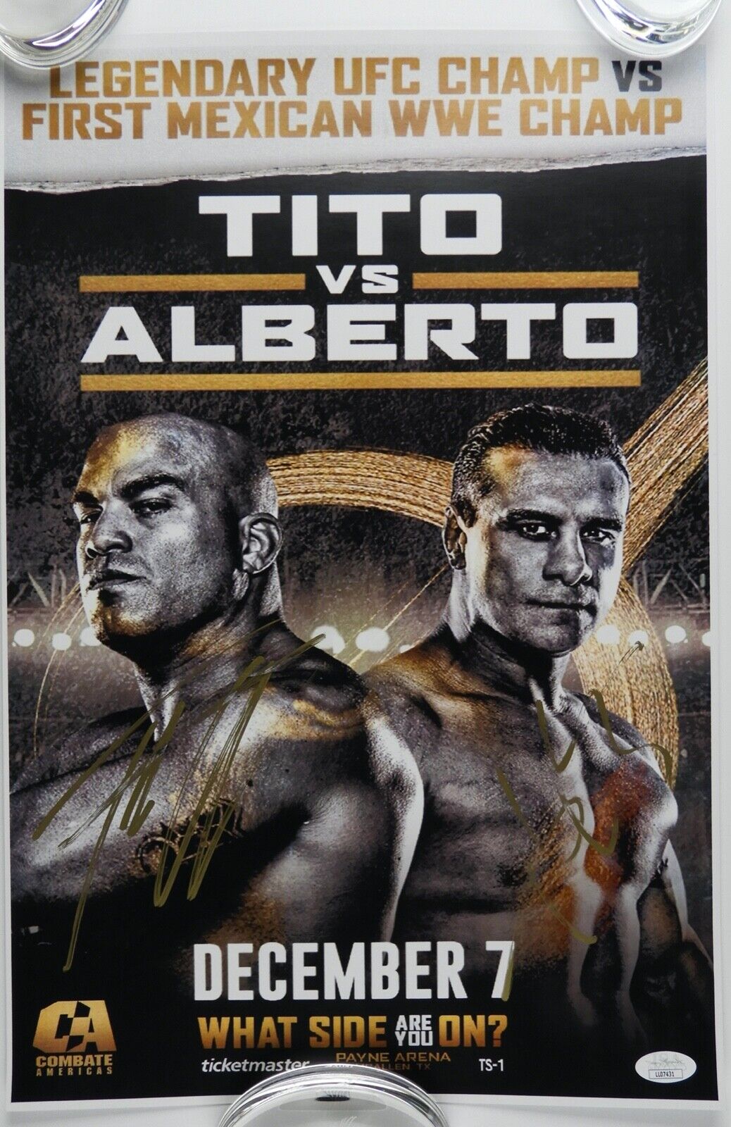 Tito Ortiz VS Alberto El Patron JSA Autograph Signed Poster 12 x 18 UFC WWE