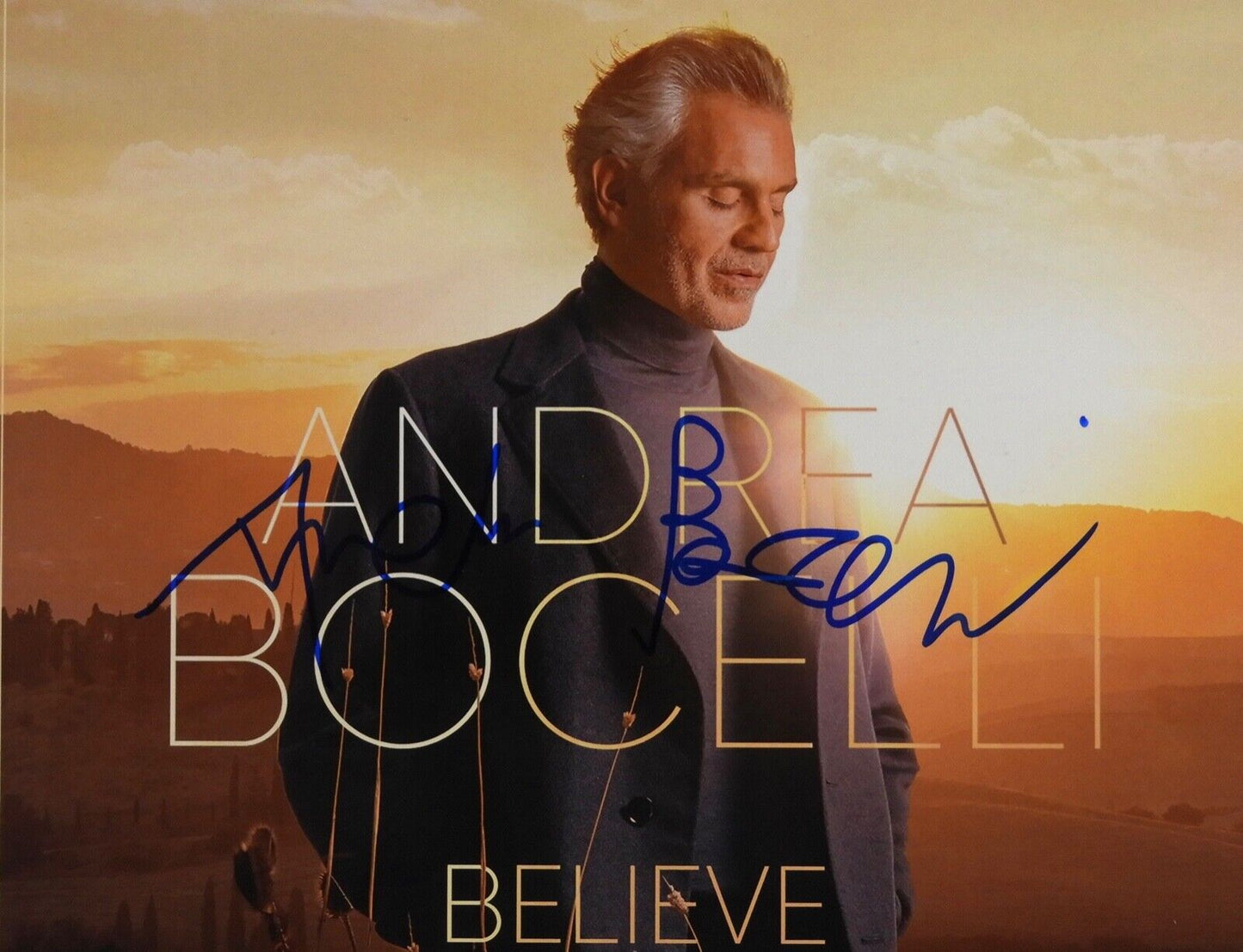 Andrea Bocelli JSA Signed Autograph Record Album Believe