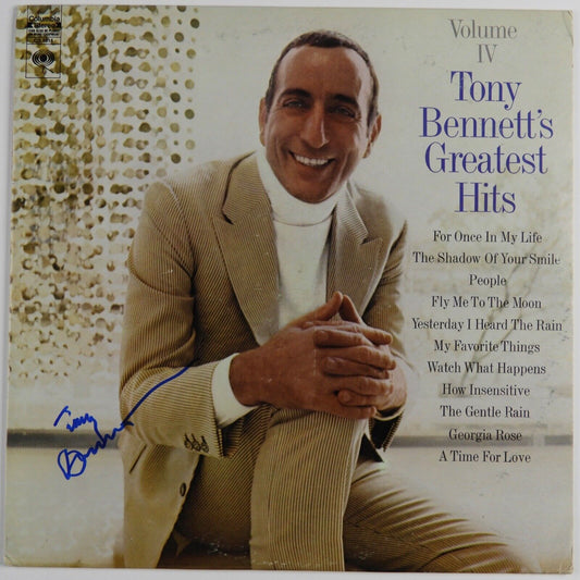 Tony Bennett Greatest Hits IV Signed Autograph Record Album JSA Vinyl