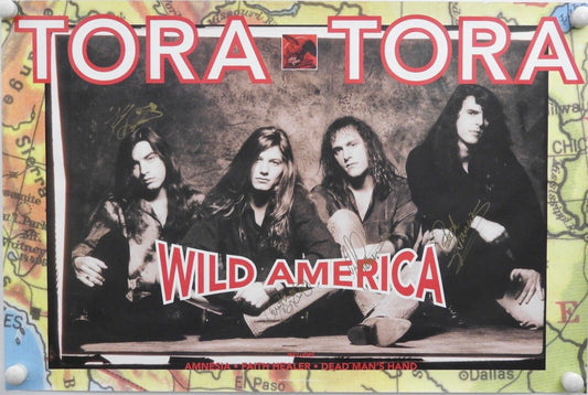 Tora Tora JSA Signed Autograph Promo Poster Full Band Wild America