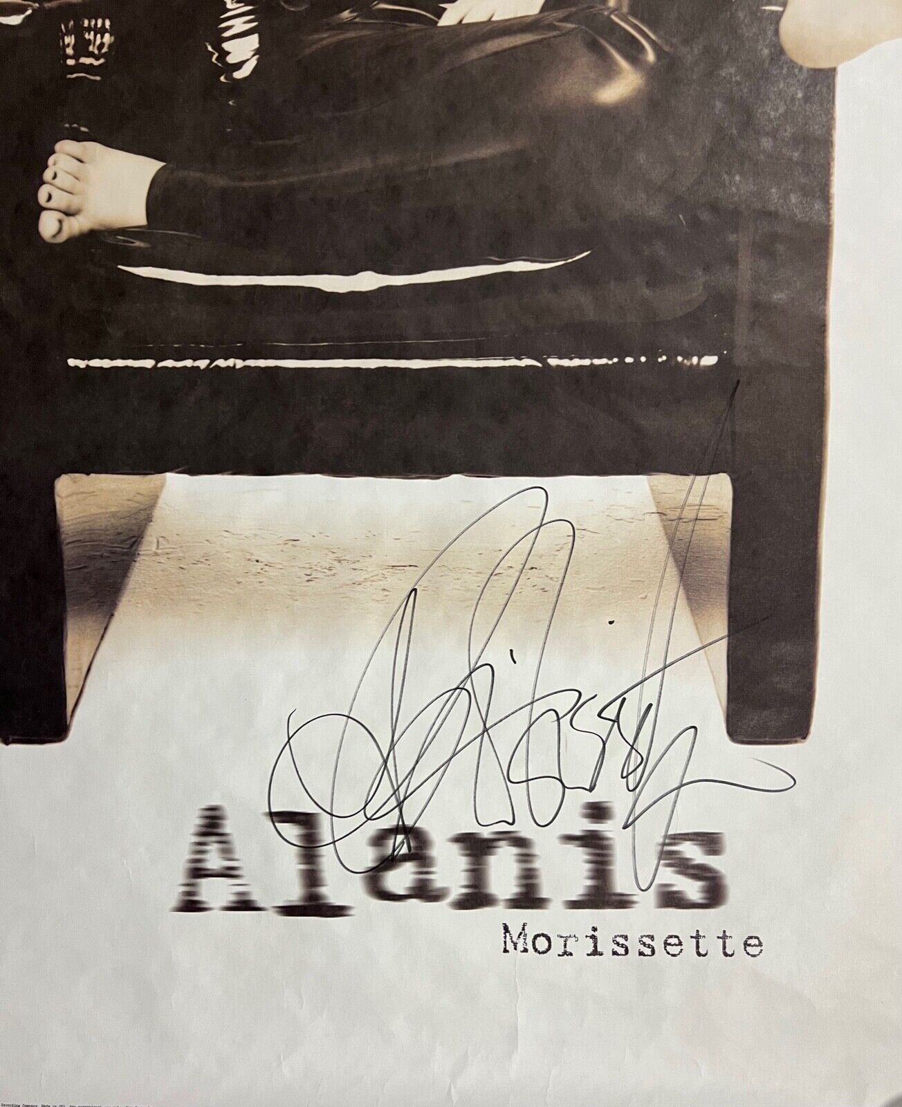 Alanis Morissette Jagged Little Pill Promo Poster JSA Signed Autograph