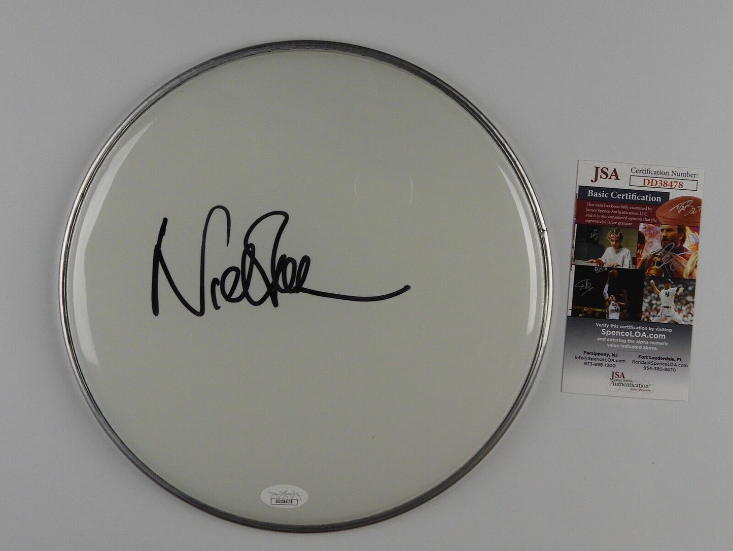 Nick Mason Pink Floyd Autograph Signed Drum Head JSA COA 10" FA LOA