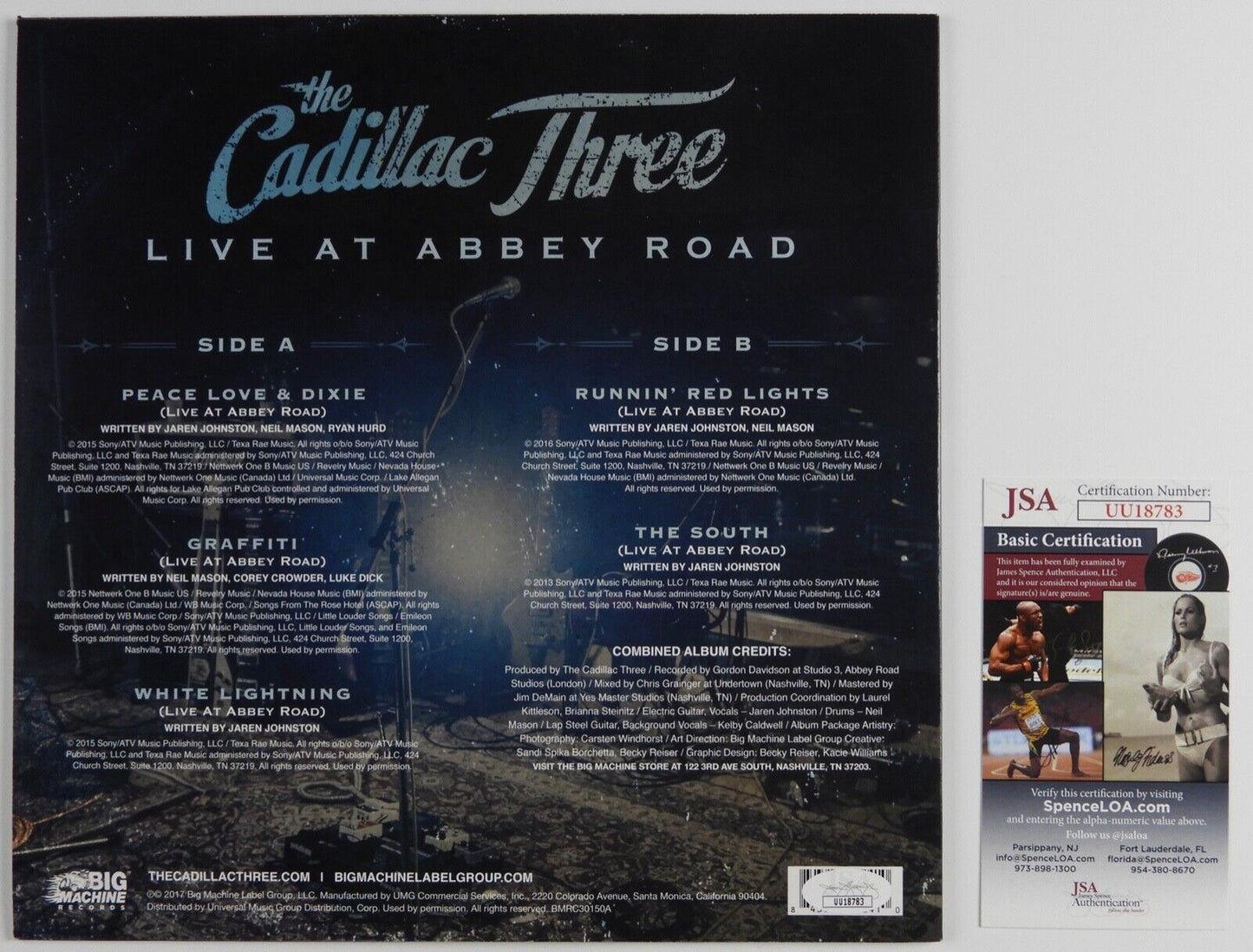 The Cadillac Three JSA Autograph Signed Record Album Vinyl Live At Abbey Road