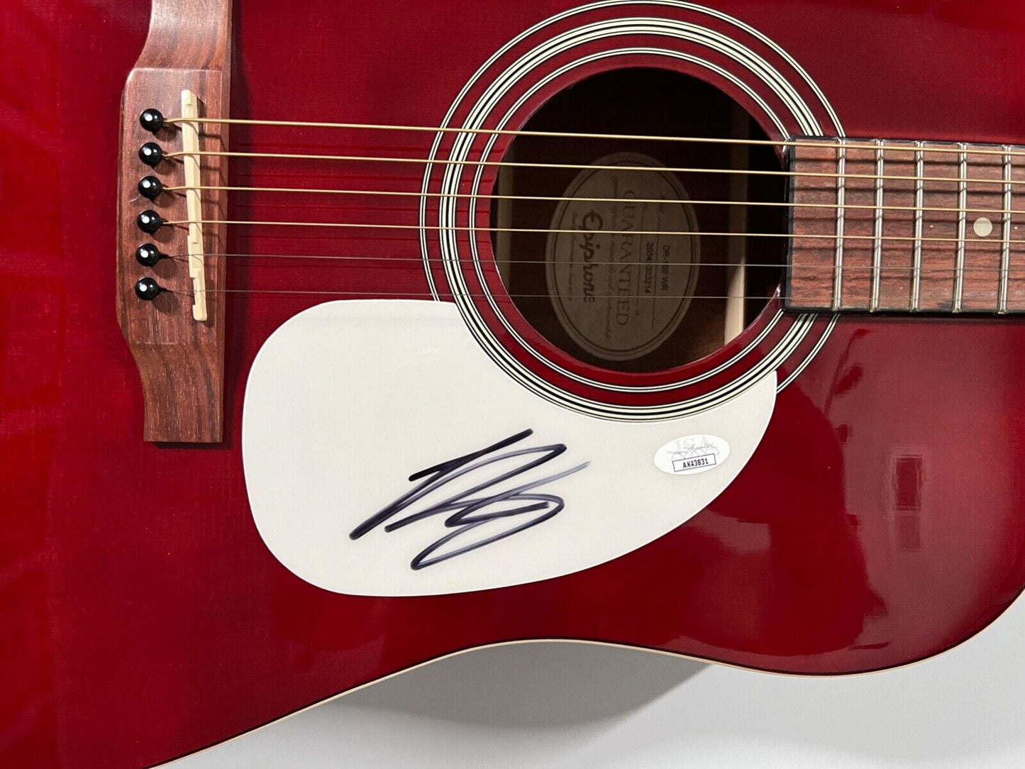 Luke Bryan JSA Autograph Signed Guitar Epiphone Acoustic Guitar