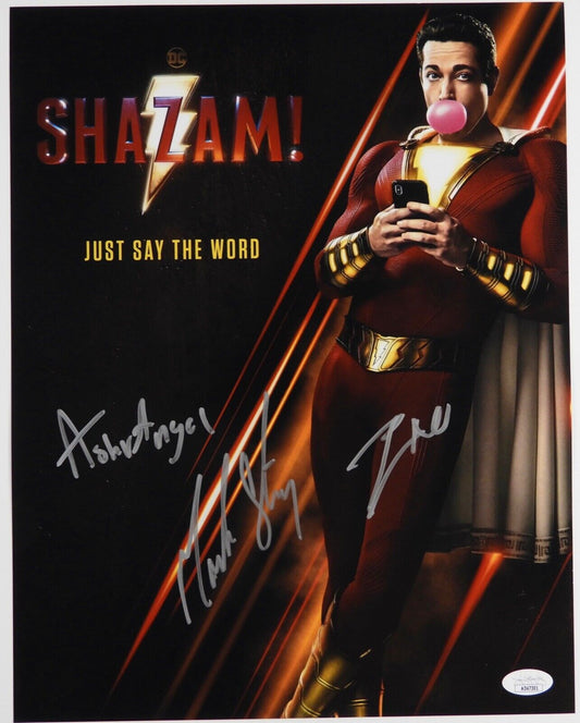 Zachary Levi JSA Signed Autograph Photo 11 x 14 Shazam Mark Strong Asher Angel