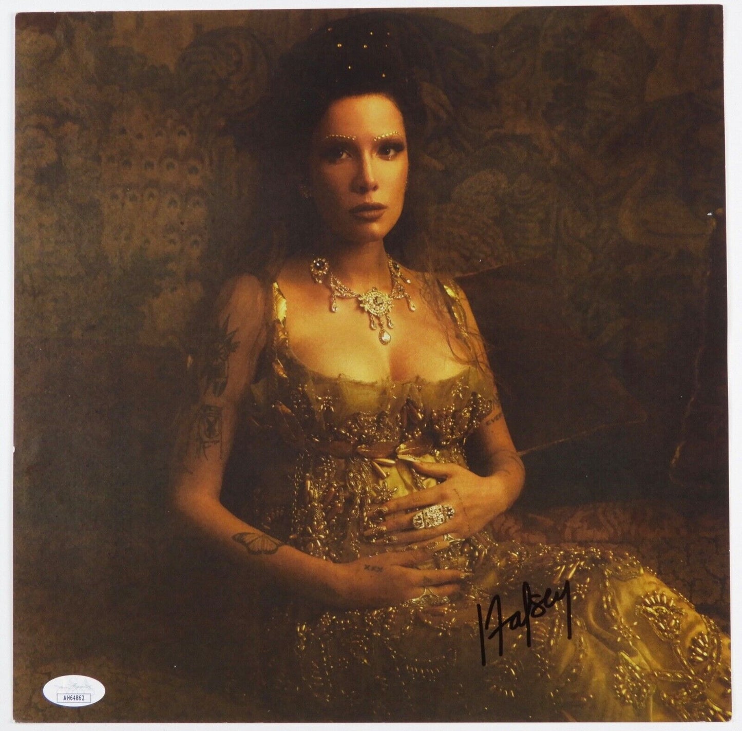 Halsey Signed JSA Autograph Album 12" lithograph