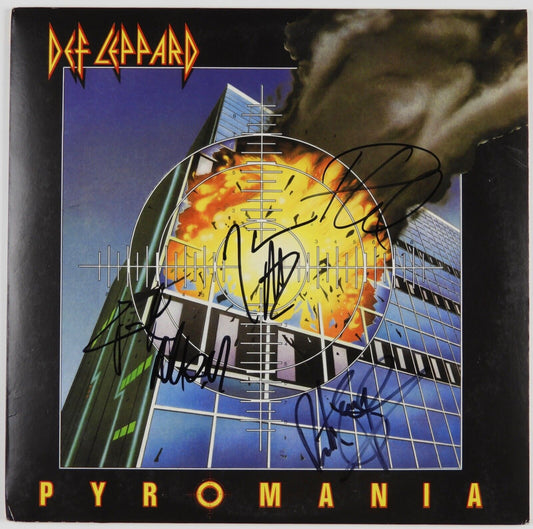 Def Leppard JSA Signed Autograph Album Record Vinyl Pyromania Joe Elliott Rick +