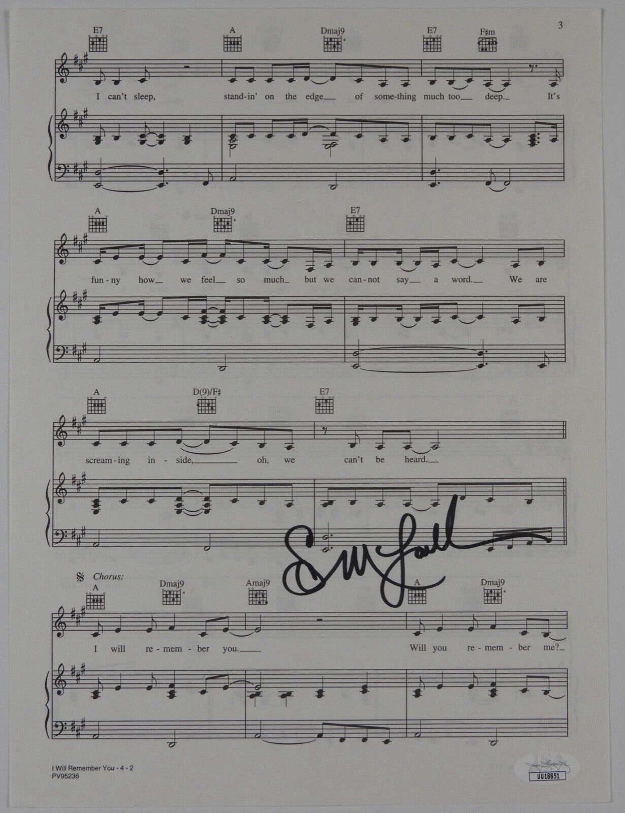 Sarah McLachlan JSA signed autograph Sheet Music