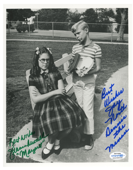 Jay North Dennis The Menace Jeanne Russell  ACOA Signed Autograph 8 x 10 Photo