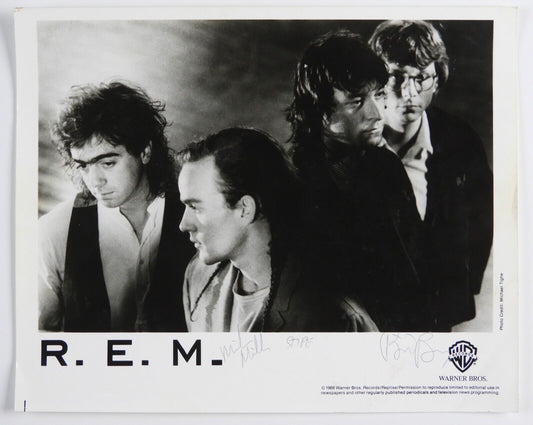 REM Autograph JSA Signed Promo Photo Michael Stipe Mike Mills Billy R.E.M.