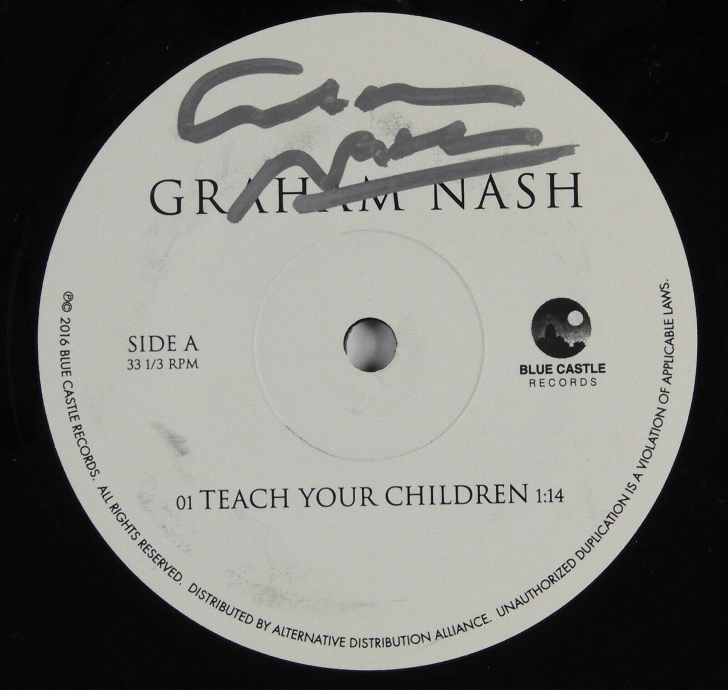 Graham Nash Signed Autograph 45 JSA Vinyl Record Teach Your Children