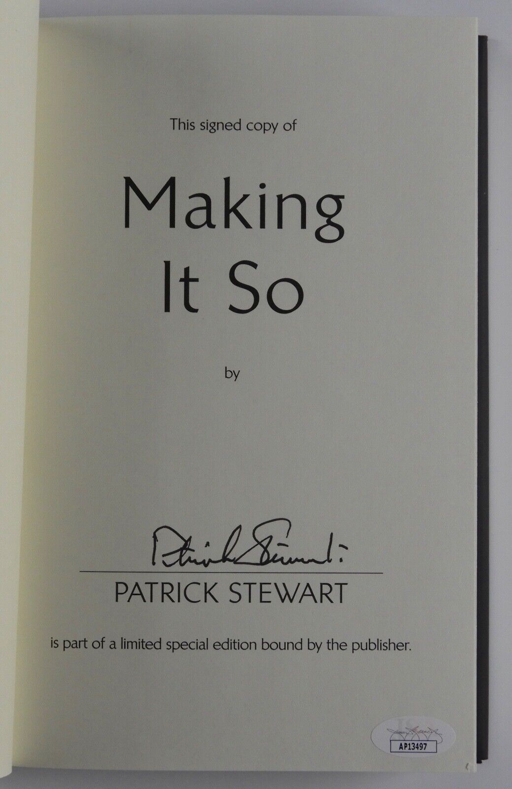 Patrick Stewart JSA Autograph Signed Book Making It So