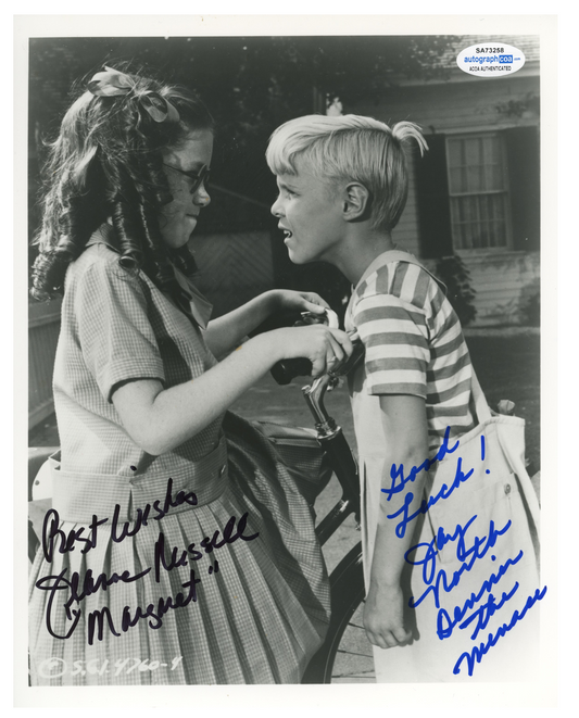 Jay North Dennis The Menace Jeanne Russell  ACOA Signed Autograph 8 x 10 Photo