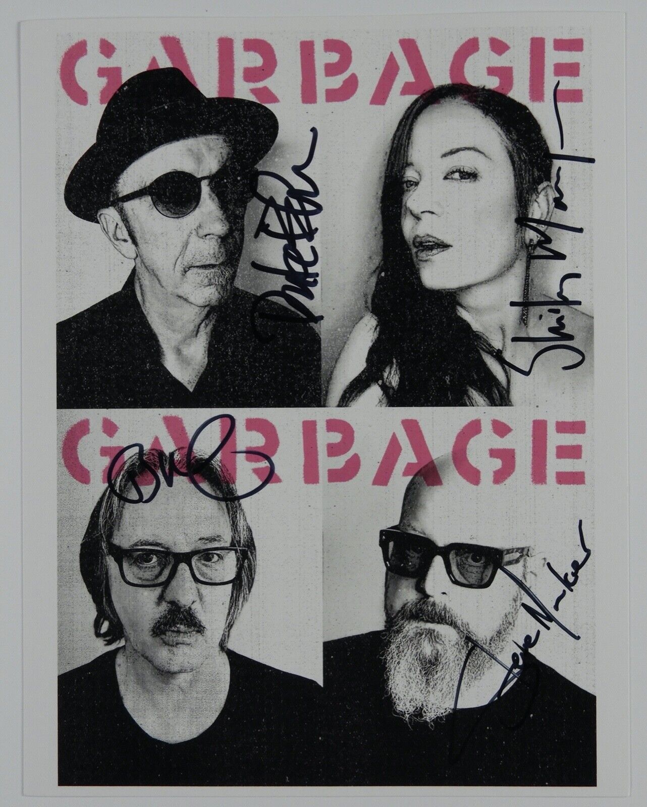 Garbage JSA Signed Autograph 8 1/2 x 11 card with Green Album No Gods No Masters