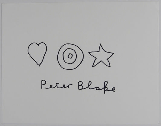 Peter Blake Signed JSA Autograph Sketch Beatles Cover Artist Sgt. Pepper's