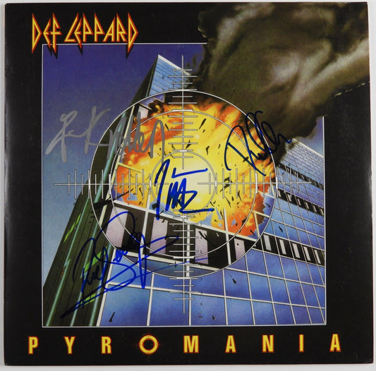 Def Leppard JSA Fully Signed Pyromania Autograph Album Record Vinyl