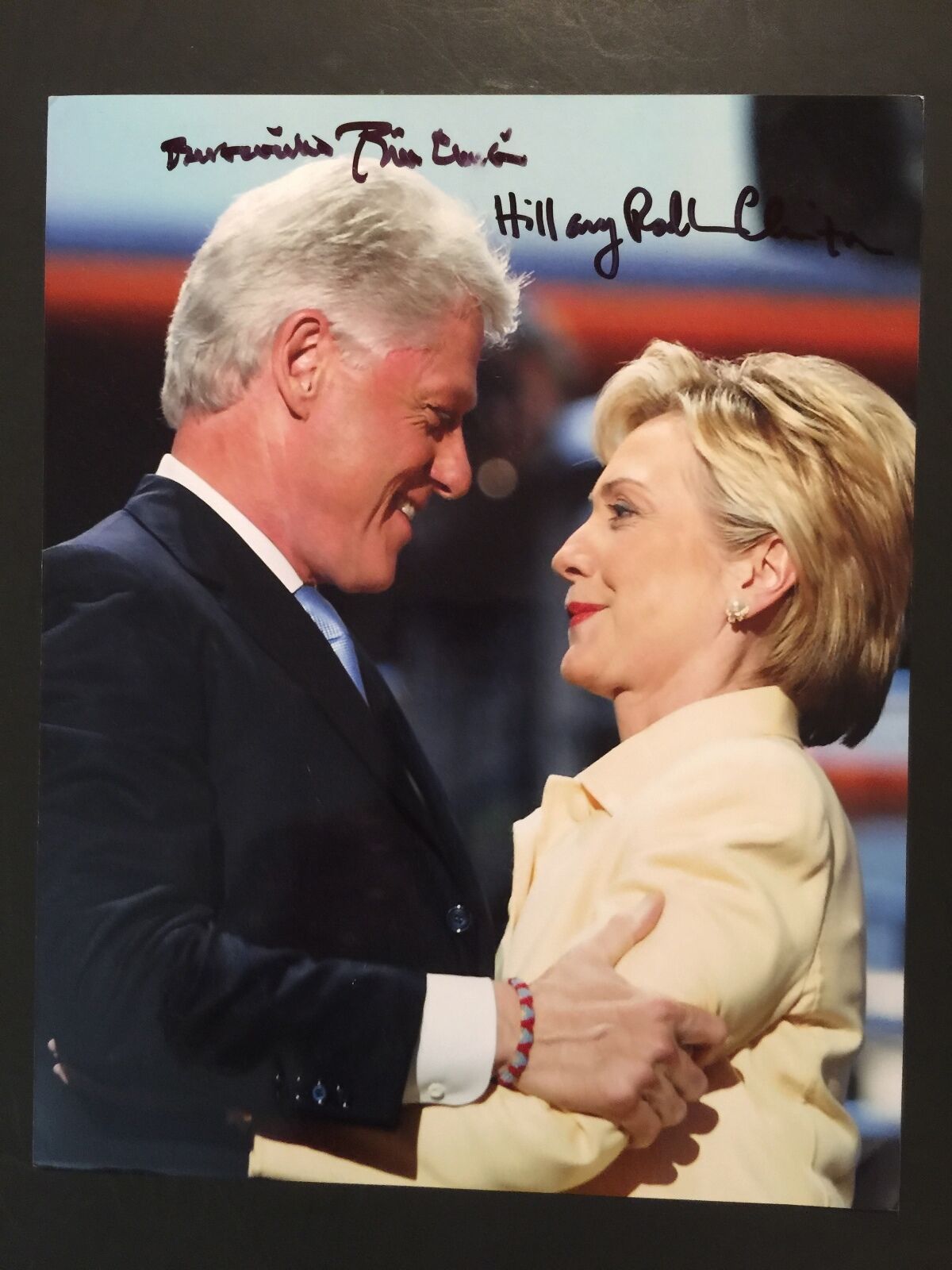 Hillary Clinton Bill Clinton Dual Autographed Signed Photo 8 x 10 JSA