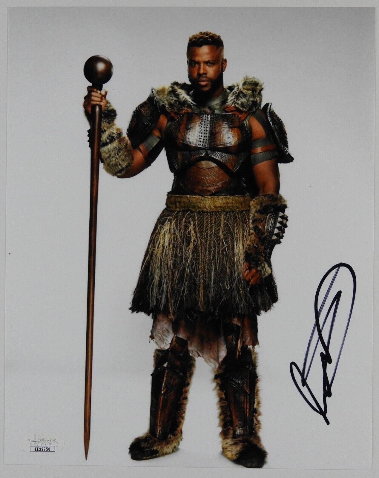 Winston Duke Mbaku Black Panther Animated Autograph Signed 8 x 10 JSA COA