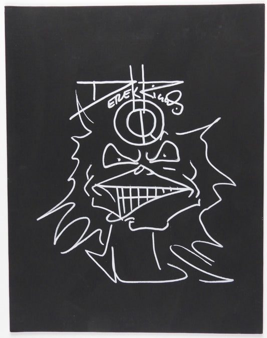 Iron Maiden Derek Riggs JSA Autograph Signed Original Sketch Eddie canvas  board
