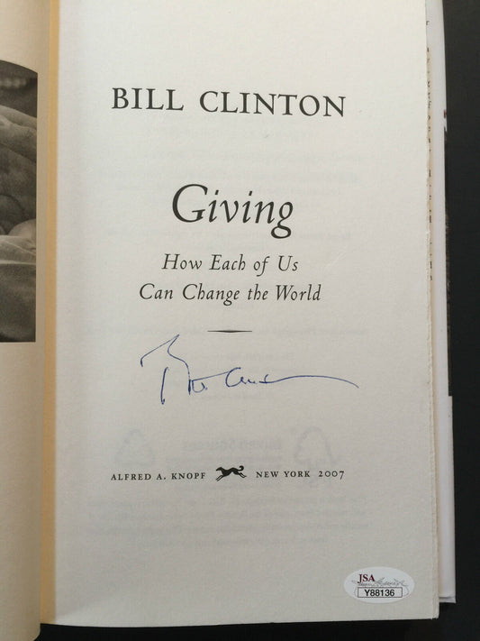 Bill Clinton Autographed Signed Giving Book JSA COA President