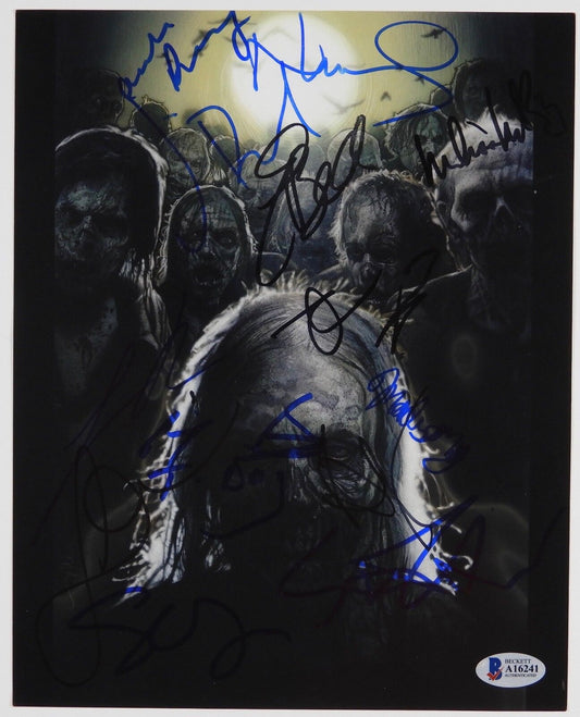 The Walking Dead Cast Autograph Signed Photo Beckett COA Norman Reedus Kirkman