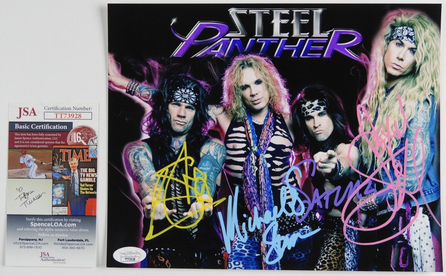 Steel Panther Fully Signed Signed JSA Autograph Photo 8 x 10 Michael Starr Stach
