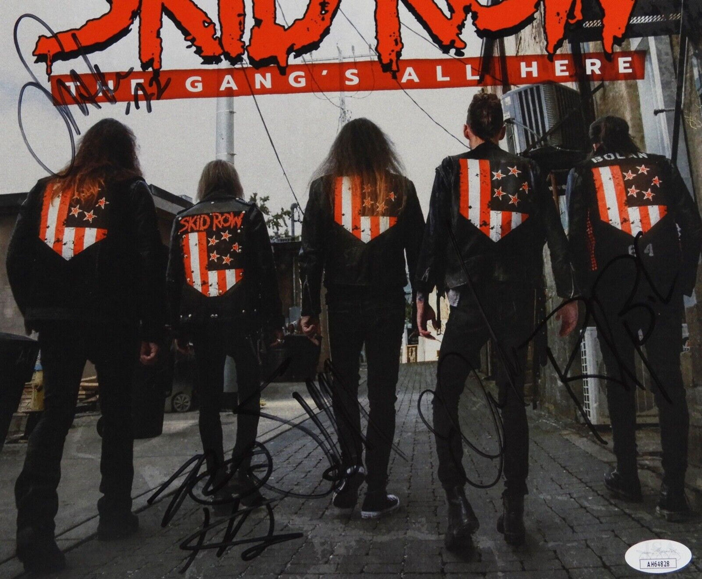 Skid Row JSA Autograph Signed Lithograph The Gang's All Here 11 x 11