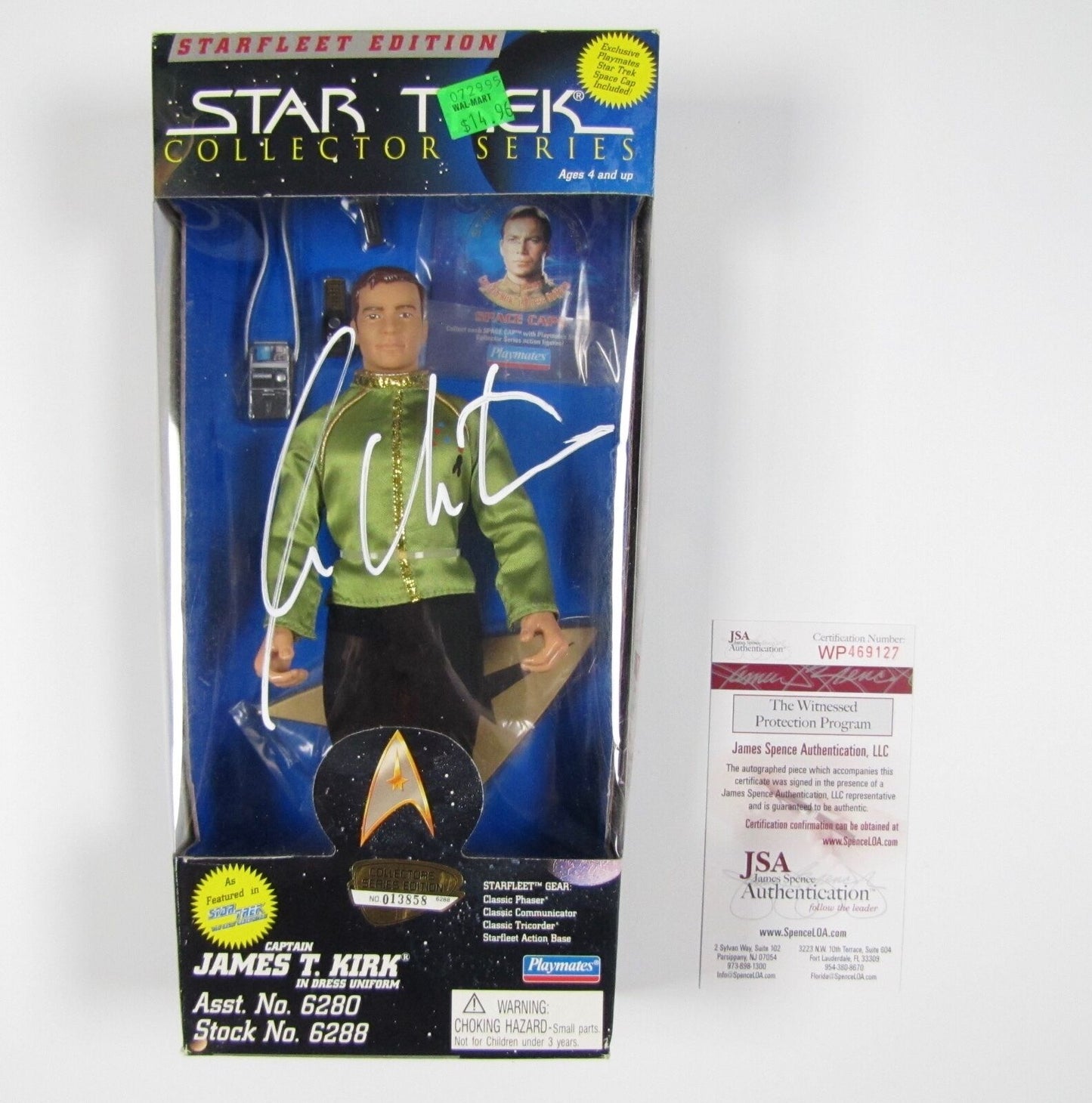 William Shatner Signed Autogragh JSA Action Figure Playmates 9" Star Trek Kirk