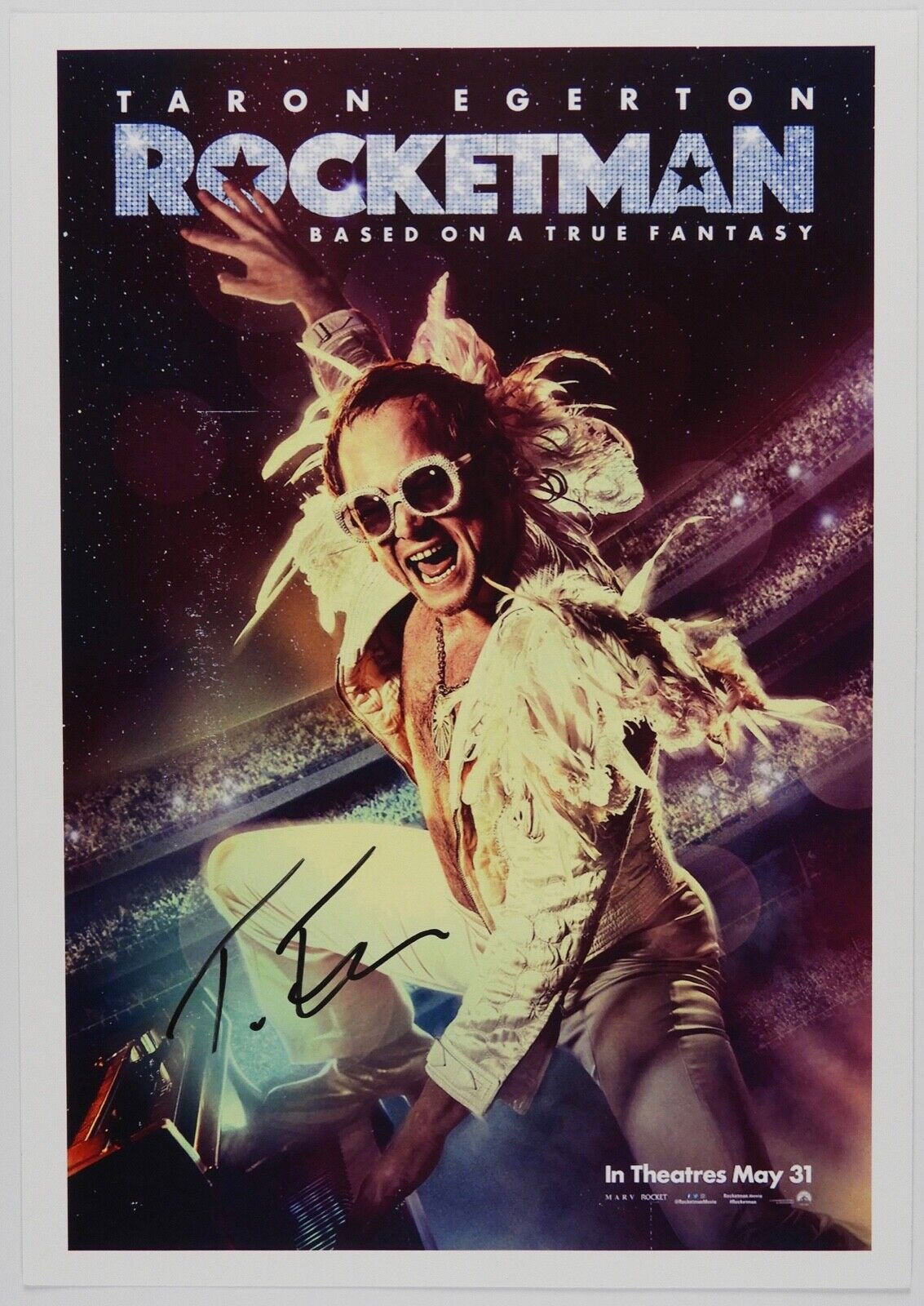 Taron Egerton Rocketman Elton John Autograph JSA 11 x 17 Signed Photo