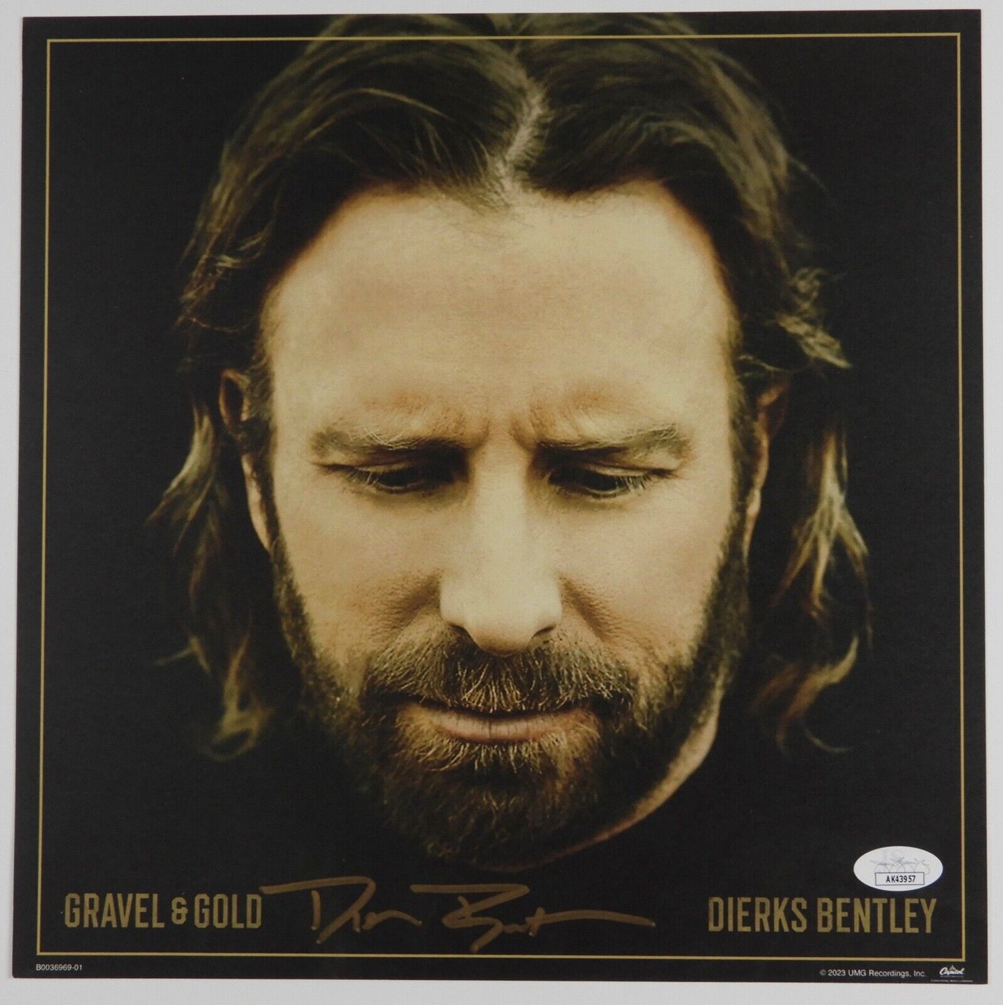 Dierks Bentley JSA Signed Autograph Album Record Insert Gravel & Gold