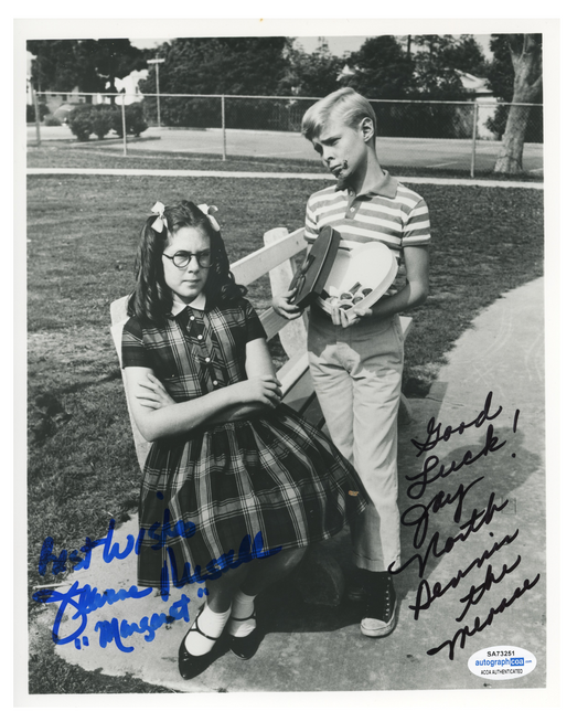 Jay North Dennis The Menace Jeanne Russell  ACOA Signed Autograph 8 x 10 Photo