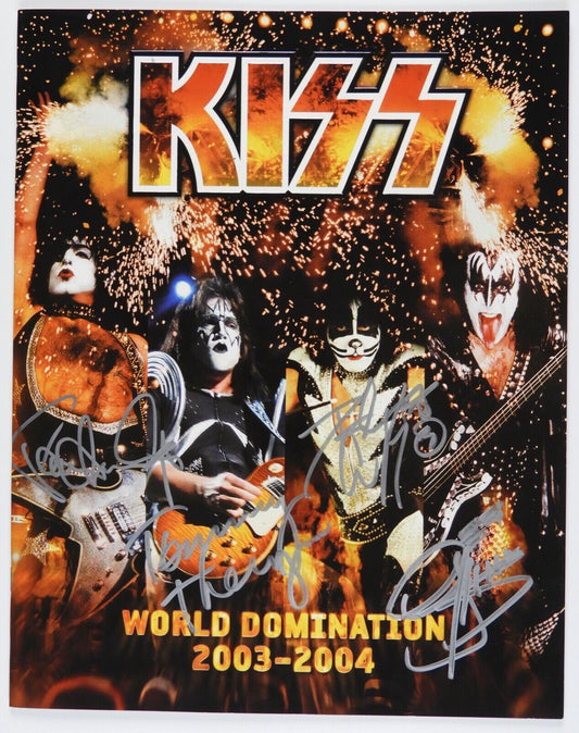 KISS JSA Signed Autograph World Domination Tour Book Gene Simmons Paul Stanley