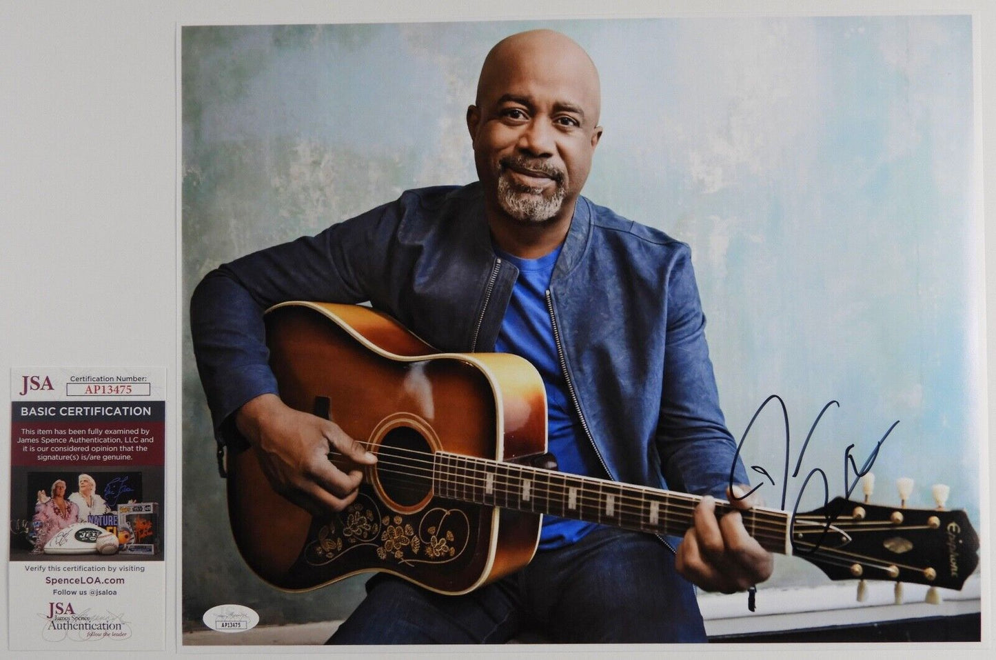Darius Rucker JSA Autograph Signed 11 x 14 photo Hootie and the Blowfish