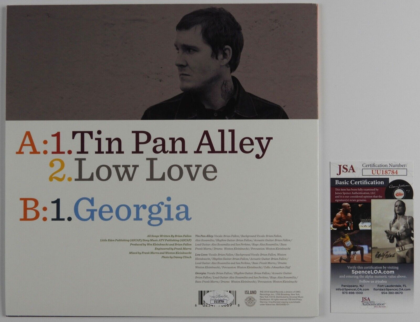 Brian Fallon JSA Autograph Signed Record Album Vinyl Georgia