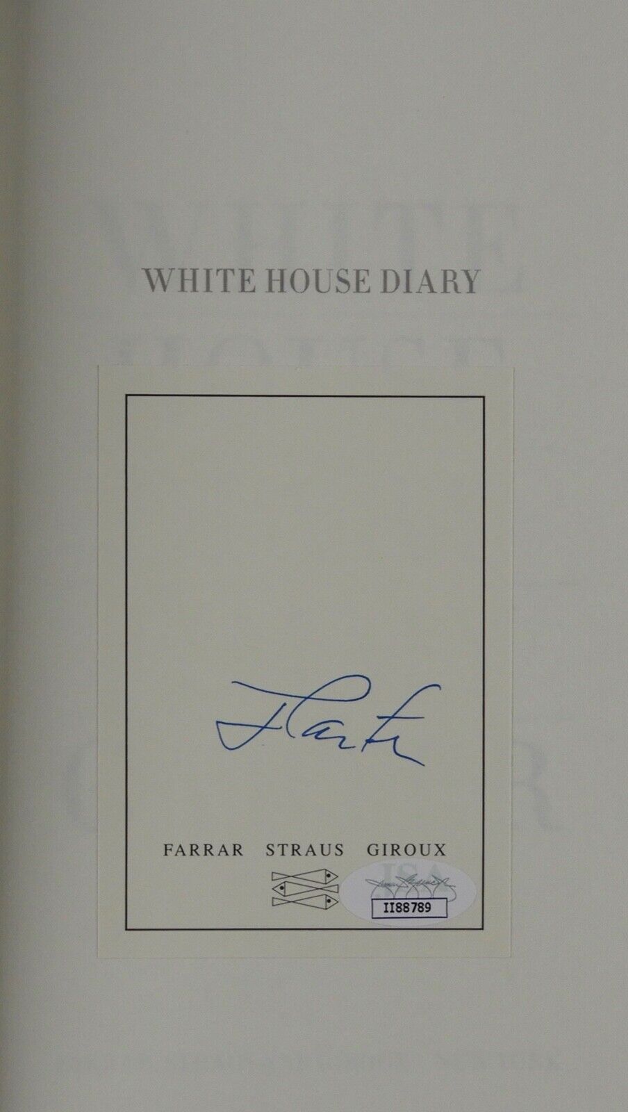 Jimmy Carter JSA Signed Autograph Book White House Diary