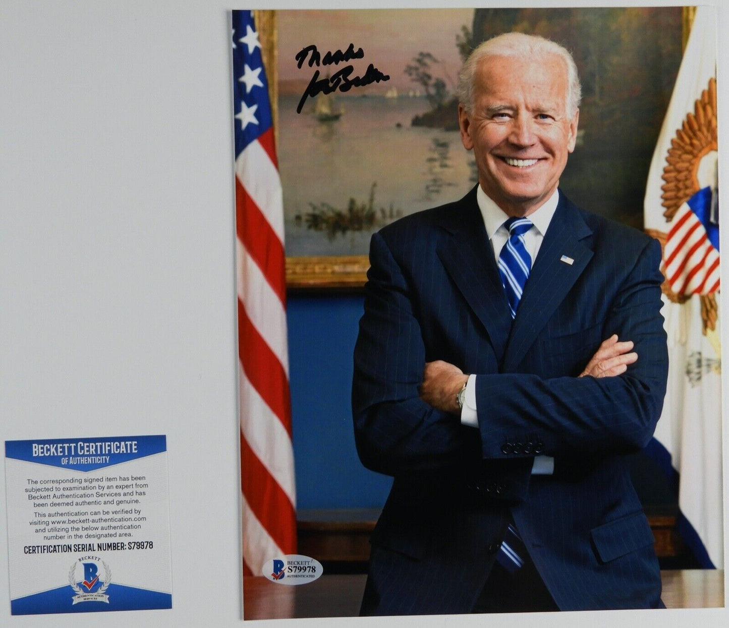 Joe Biden 46th President Beckett Autograph Signed Photo COA 8 x 10