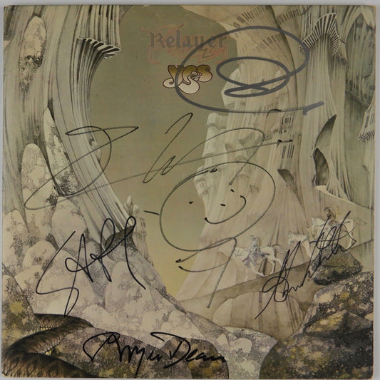 YES JSA Signed Autograph Album Record Vinyl Jon Anderson Steve Howe Relayer