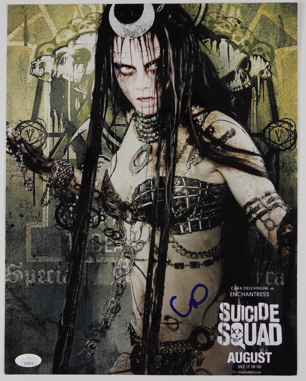 Cara Delevingne Suicide Squad Autograph Signed 11 x14 JSA Enchantress