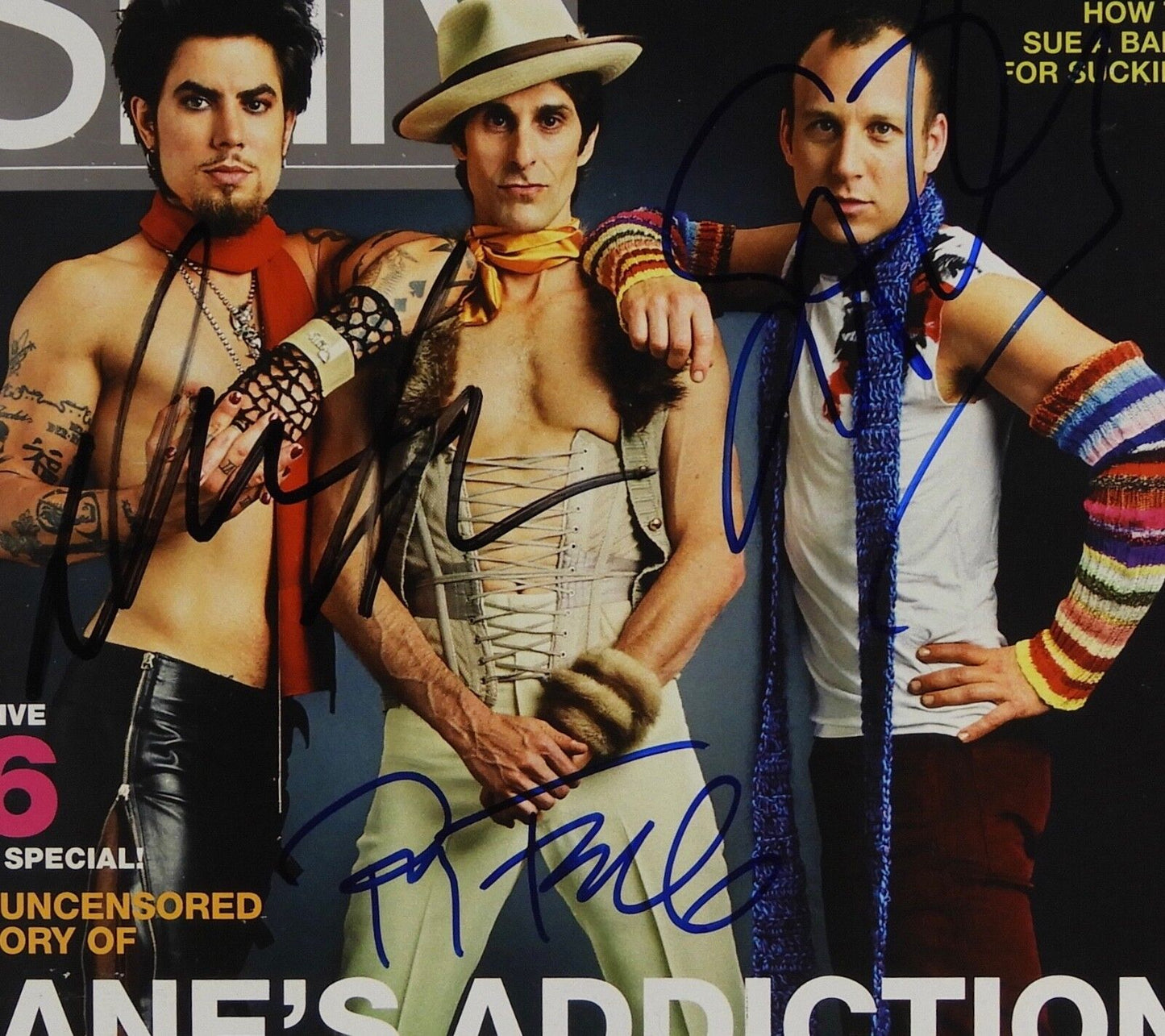 Jane's Addiction JSA Autograph Signed Spin Magazine Dave Navarro Perry Farrell +