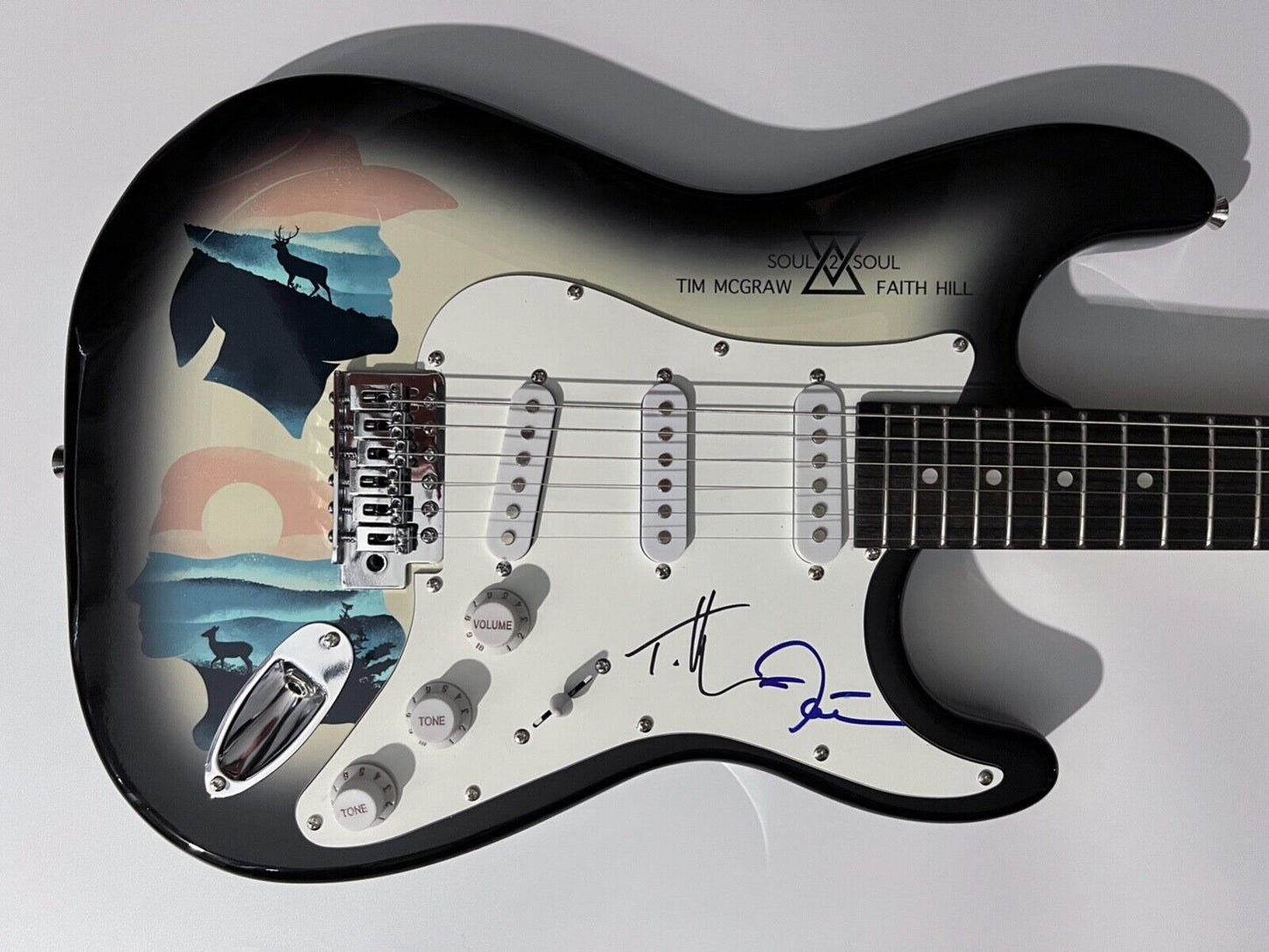 Tim McGraw Faith Hill signed guitar JSA Autograph Signed Stratocaster Guitar