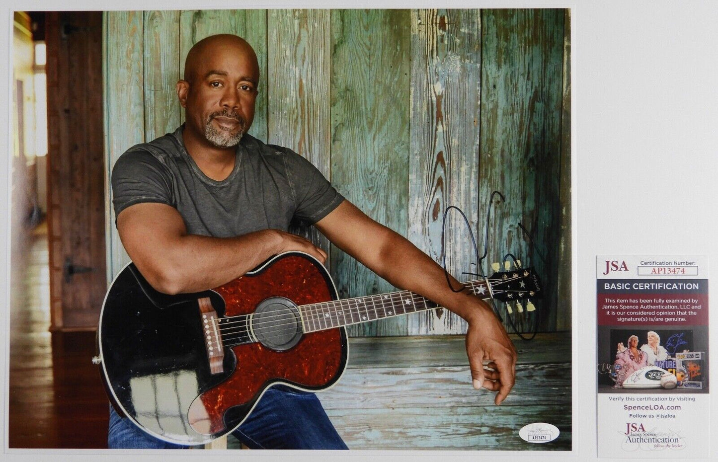 Darius Rucker JSA Autograph Signed 11 x 14 photo Hootie and the Blowfish