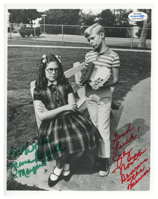 Jay North Dennis The Menace Jeanne Russell  ACOA Signed Autograph 8 x 10 Photo